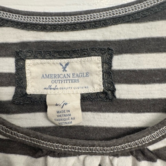 American Eagle Outfitters Y2K Grey and White Striped babydoll tank - Picture 6 of 7